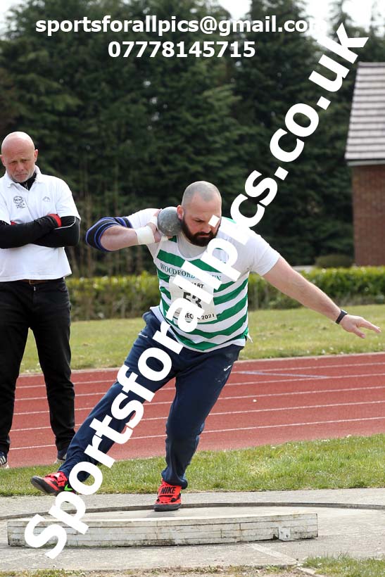 Shot putt, 2021 NECAA Open Graded Meeting, Morpeth. Photo: David T. Hewitson/Sports for All Pics